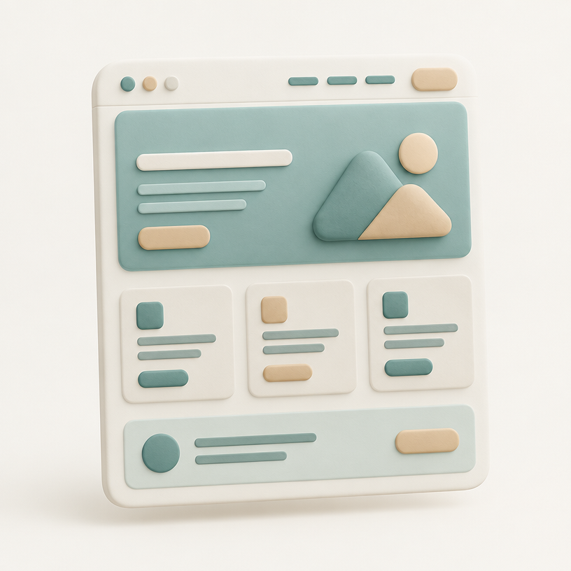 Clay wireframe card mockup